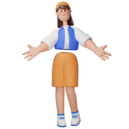 Frauen mit offenen Armen  3D Icon