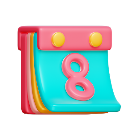 Kalender zum Frauentag  3D Icon