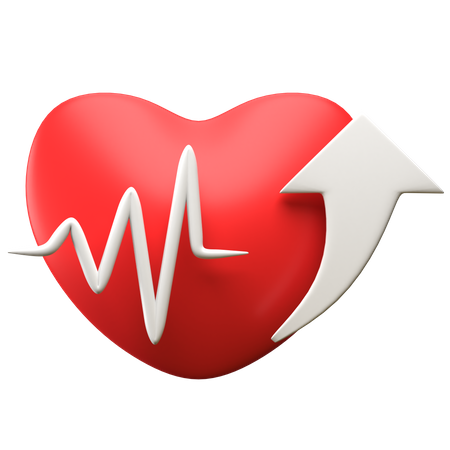 Frecuencia cardiaca alta  3D Illustration