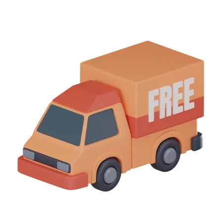 Icon Free Delivery Truck Symbolizes Convenient And Affordable Shipping Services E Commerce Use Presentations Marketing Materials Website Designs Related Shipping Logistics 3 D Render Illustration 3D Icon