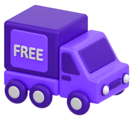 3 D Icon Of A Free Delivery Truck 3D Icon