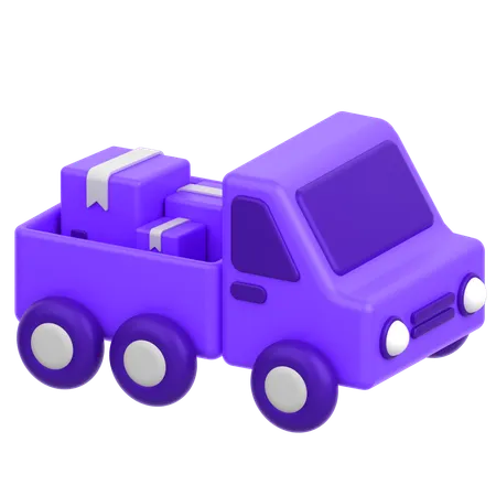 3 D Icon Of A Truck Carrying Boxes 3D Icon