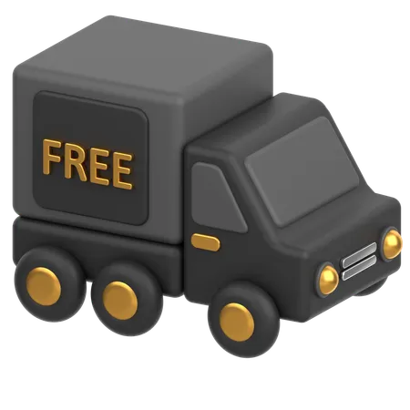 3 D Icon Of A Free Delivery Truck 3D Icon