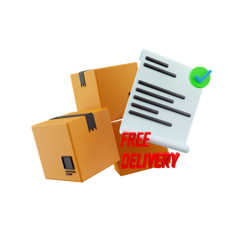 Free Delivery Note  3D Icon