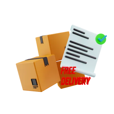 Free Delivery Note  3D Icon