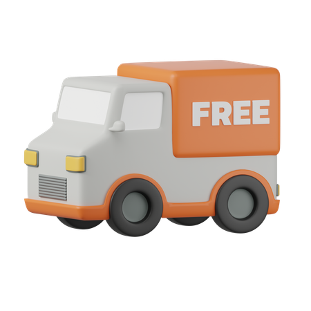 Free Delivery Truck  3D Icon