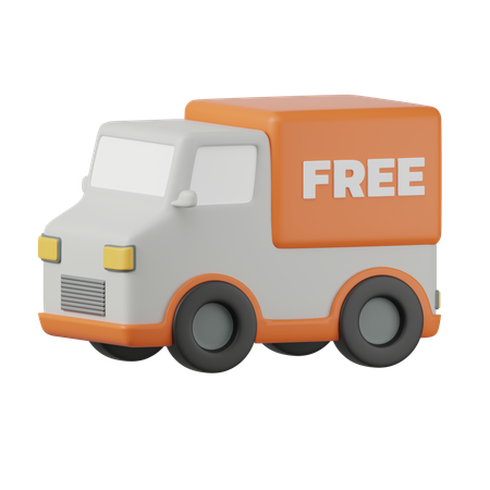 Free Delivery Truck  3D Icon