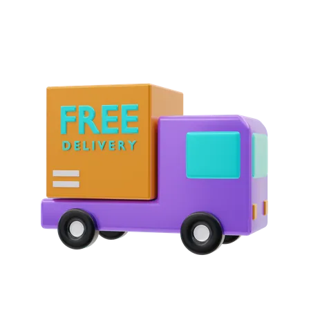 Free Delivery Truck  3D Icon