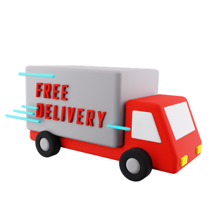 Free Delivery Van  3D Icon