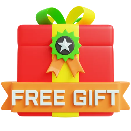 3 D Free Gift With Isolated Background 3D Icon