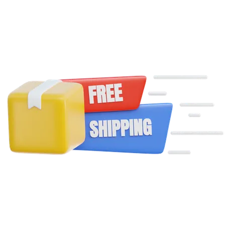 Free Shipping 3 D Marketing Text 3D Icon