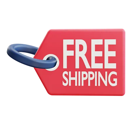 Free Shipping Tag  3D Icon