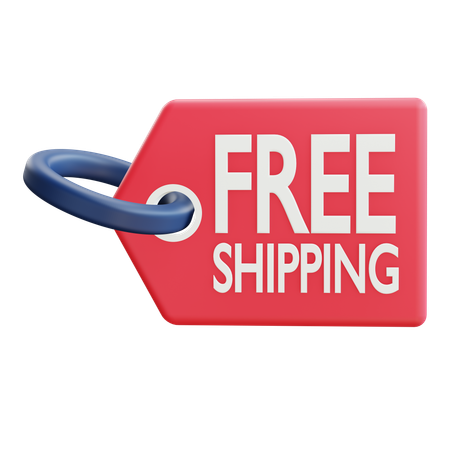 Free Shipping Tag  3D Icon