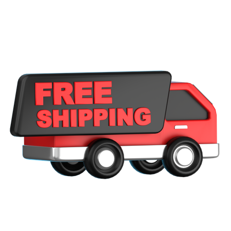 Free Shipping Truck  3D Icon