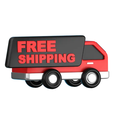 Free Shipping Truck  3D Icon