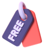 free tag 3d logo