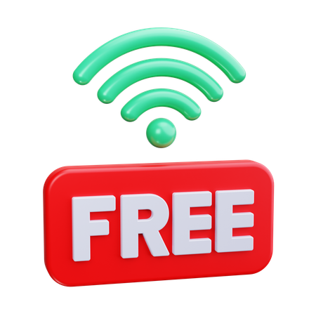 Free Wifi  3D Icon