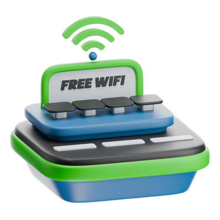 Free Wifi Zone  3D Icon