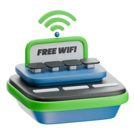 Free Wifi Zone  3D Icon