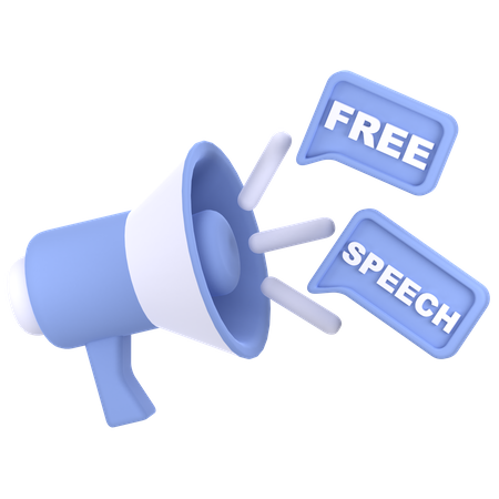 Freedom Of Speech  3D Icon