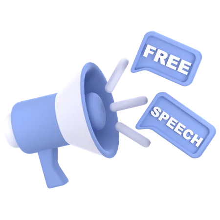 Freedom Of Speech  3D Icon