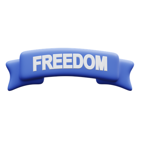 Freedom Ribbon Banner  3D Icon