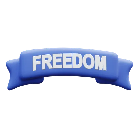 Freedom Ribbon Banner  3D Icon