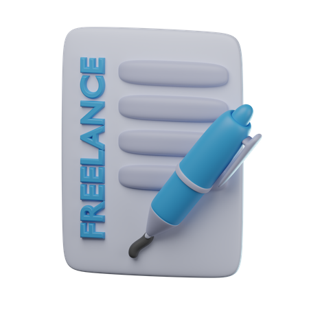 Freelance Contract  3D Icon