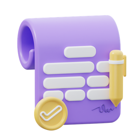 Freelance Contract  3D Icon