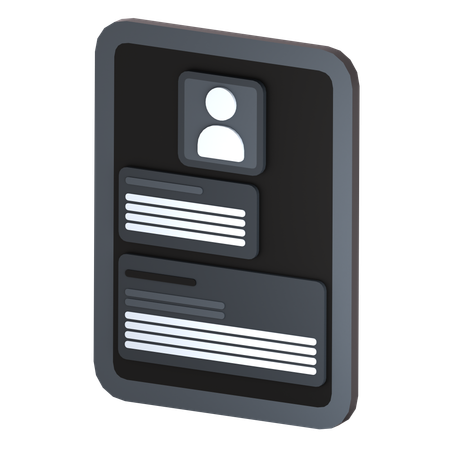 CV ou profil de freelance  3D Icon