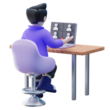 Freelancer Having Online Presentation  3D Icon