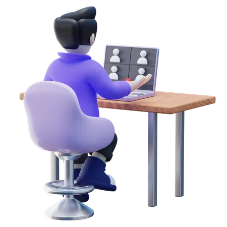 Freelancer Having Online Presentation  3D Icon