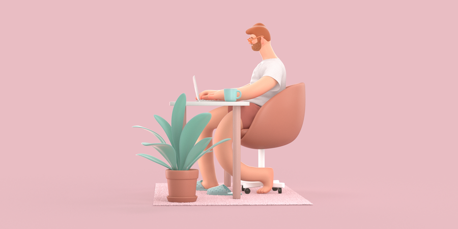 Freelancer trabalhando no projeto  3D Illustration