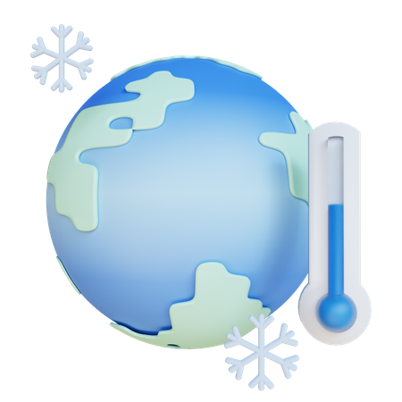 Freezing Earth 3D Illustration