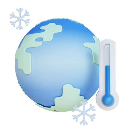Freezing Earth  3D Illustration