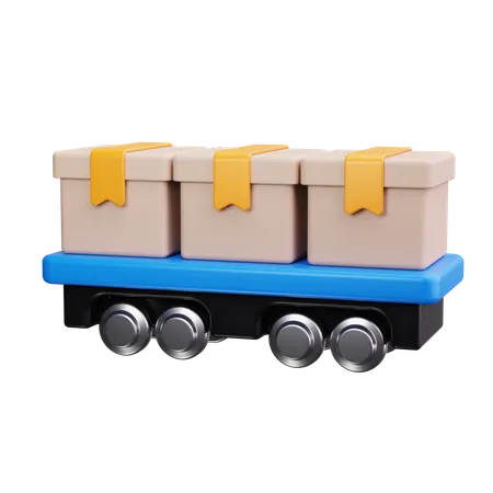 Freight Train  3D Icon