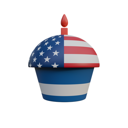 Freiheits-Cupcake  3D Icon