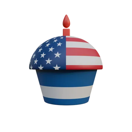 Freiheits-Cupcake  3D Icon