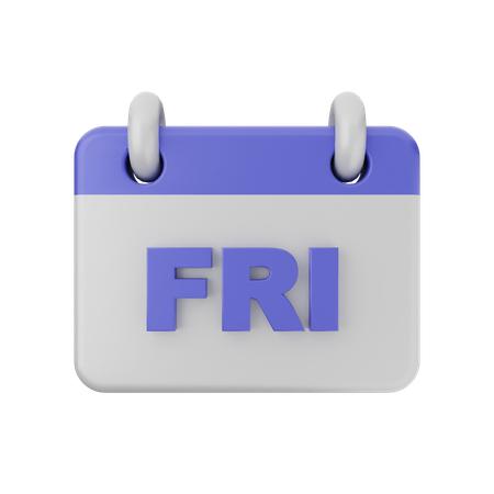 Freitag Kalender  3D Icon