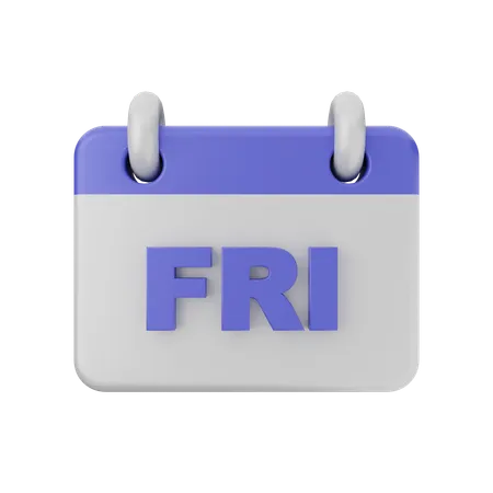 Freitag Kalender  3D Icon