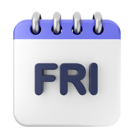 Freitag Kalender  3D Icon