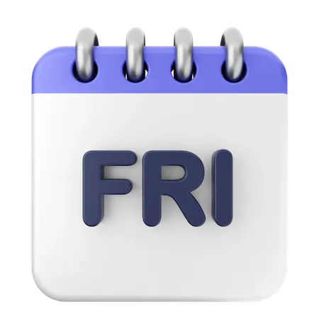 Freitag Kalender  3D Icon