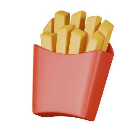 French Fries Icon 3 D Render 3D Icon