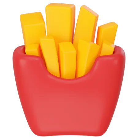 French Fries 3 D Icon Render 3D Icon