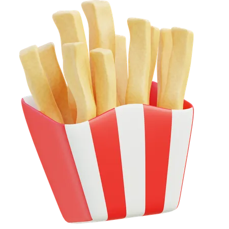 Delicious 3 D French Fries Icon Design 3D Icon