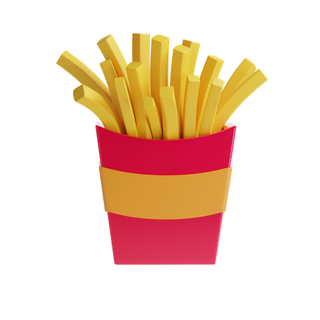 French Fries  3D Illustration