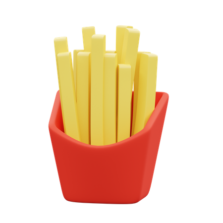 French fries  3D Illustration