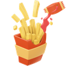 french-fries 3d illustration