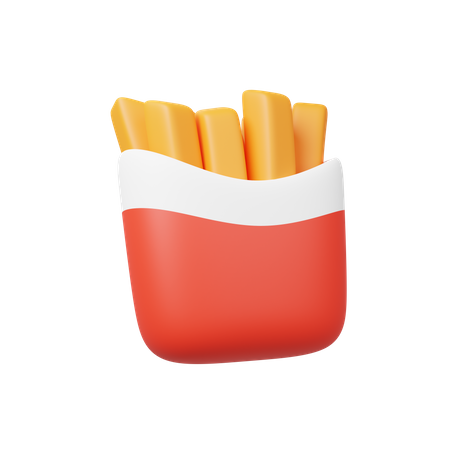 French fries 3D Illustration