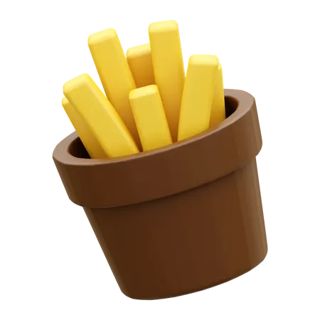 French Fries 3 D Render Illustration Icon 3D Icon